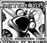 Asteroids title screen for GameBoy